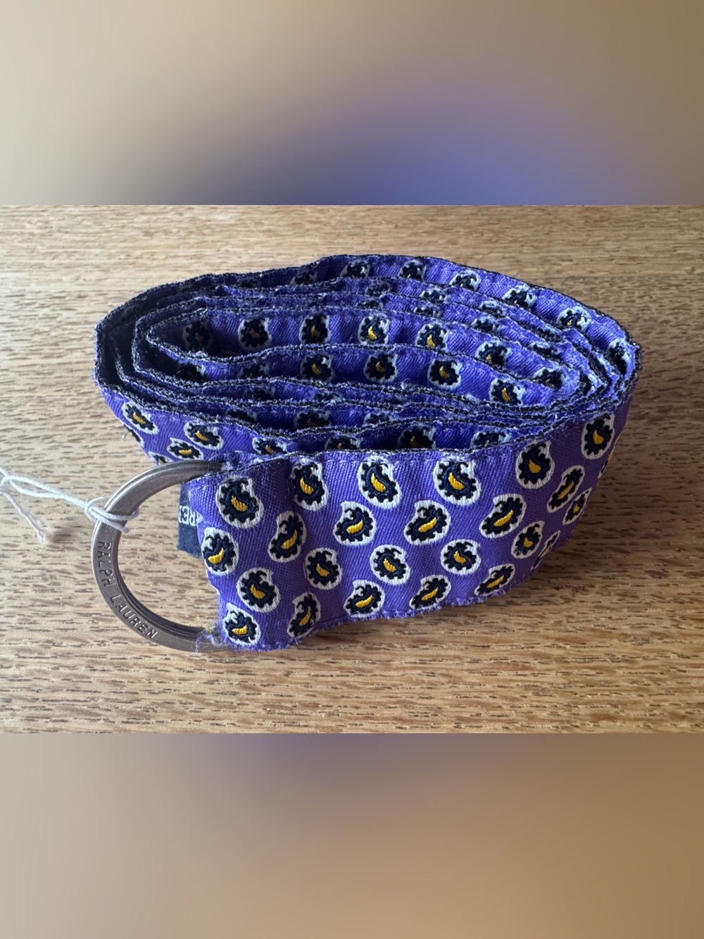 Ralph Lauren paisley Patterned ribbon d ring belt